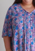 Plus Size Pintuck Dress In Purple And Blue Floral