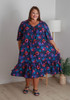 Plus Size Pintuck Dress In Floral Bursts 