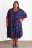 Plus Size Navy Bloom Pintuck Dress