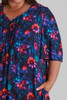 Plus Size Navy Bloom Pintuck Dress