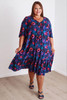 Plus Size Navy Bloom Pintuck Dress