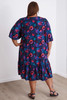 Plus Size Navy Bloom Pintuck Dress