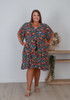 Plus Size Short sleeve bright floral dress sizes 18-32 