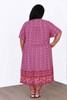 Plus Size Short Sleeve Pink Floral Boho Dress