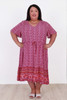 Plus Size Short Sleeve Pink Floral Boho Dress