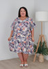 Plus Size Easy Wear Short Dress In Shades Of Purple
