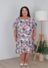 Plus Size Easy Wear Short Dress In Shades Of Purple