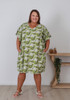 Plus Size Easy Wear Short Dress In Shades Of Green