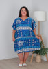 Plus Size Curvaceous Blue Short Dress 