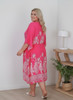 Plus Size Pink Boho Dress  with elbow sleeves 
