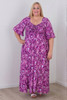 Plus Size Shirred Bust Maxi Dress In Purples