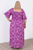 Plus Size Shirred Bust Maxi Dress In Purples