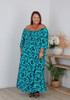  Plus Size Maxi Dress In Aqua Floral Curvaceous