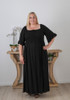 Plus Size Maxi Dress In Black With Splits