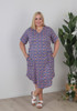 Plus Size Cotton Stretch Dress In Ditzy Print