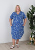 Plus Size Stretch Dress In Blue Shells
