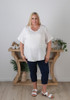 Plus Size Summer Cotton White Top