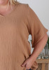 Plus Size Casual Latte Cotton Top