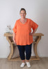 Plus Size Summer Orange Cotton Top