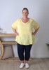 Plus Size Curvaceous Yellow Cotton Top