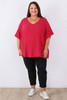 plus size cerise textured cotton top