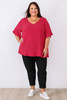 plus size cerise textured cotton top