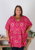 Plus Size Boho Tribal Pink Oversize Tunic