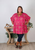 Plus Size Boho Tribal Pink Oversize Tunic