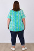 plus size stripe summer short sleeve top 