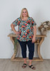Plus Size Summer short sleeve forest animal top