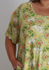 Plus Size Summer Green Floral Top