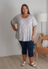 Plus Size Curvaceous Scoop Neck Sun Motifs Top