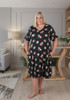 Plus Size Stretch Nightie With Rose Motif
