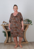 Plus Size Stretch Short Nightie In Leopard Print