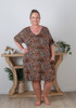 Plus Size Stretch Short Nightie In Leopard Print
