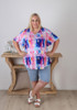 Plus Size V Neck Top In Geometric Wash
