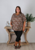 Plus Size V Neck Top In Spiced Roses Curvaceous