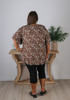 Plus Size V Neck Top In Spiced Roses