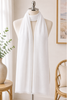 White Cotton Blend Scarf
