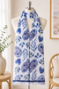 Blue Floral Heart Scarf