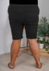 Plus Size Stretch Denim Pull On Shorts in Black