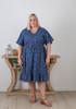 Plus Size Short Sleeve Dress In Blue Floral Curvaceous