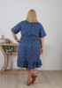 Plus Size Short Sleeve Dress In Blue Floral Curvaceous