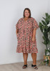 Plus Size Curvaceous Peach Floral Dress