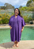 Plus Size Purple Terry Swim Gown