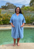 Light Blue Terry Toweling Swim Coverup