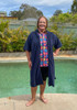 Plus Size Blue Toweling Swim Coverup