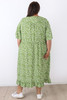 Meadow Green Flutter Sleeve Midi Dress