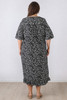 plus size black white floral dress for summer 