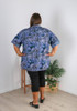 Plus Size Tab Sleeve Shirt In Periwinkle Animal Print